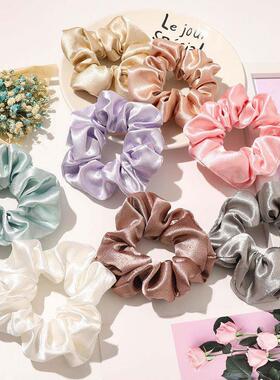 4PCS/Lot Satin Silk Scrunchies Women Elastic Rubber Hair Ban