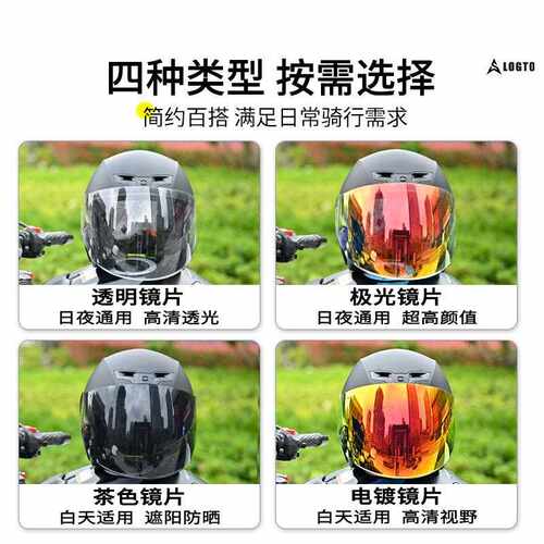 新款直销适用OF508/608头盔镜片半盔防风专用护目挡跨境面摩托车