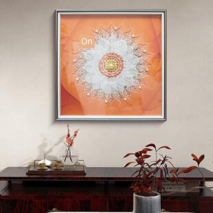 S5300 菩提树叶入户玄关画福字走廊过道挂画轻奢壁画菩提叶6060