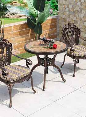 理室外阳台酒tb-61445店三件套铸铝桌组合户外休桌椅欧式铸铝椅闲
