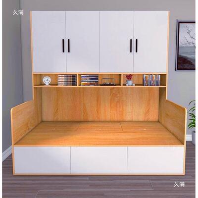 单人床柜一体1JZC-1小2榻榻床箱体拼接米木头户型楼阁式踏米米床