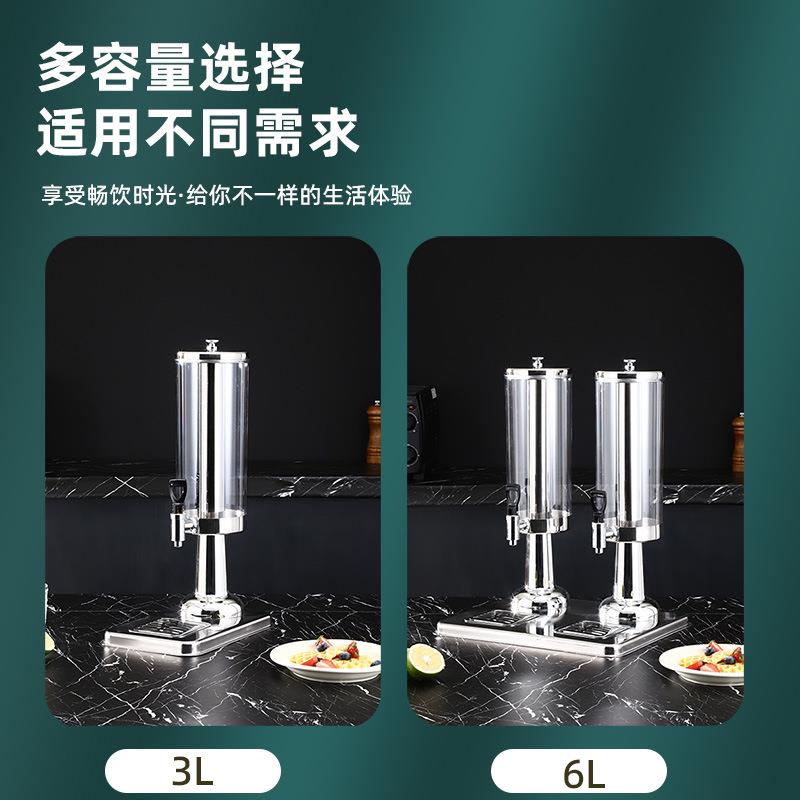 多头不锈钢果汁鼎 自助餐冷热饮带龙头可视商用多头不锈钢果汁鼎