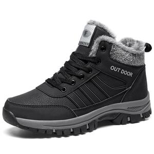 新款冬季帮棉鞋男士加绒高保暖老人鞋休闲旅游山步运动健爸爸鞋男