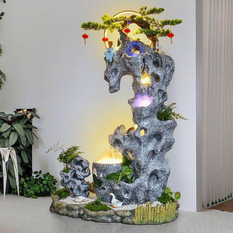 假山流水喷泉模拟太湖石客厅庭院阳台园林景观布置景观落地式摆件