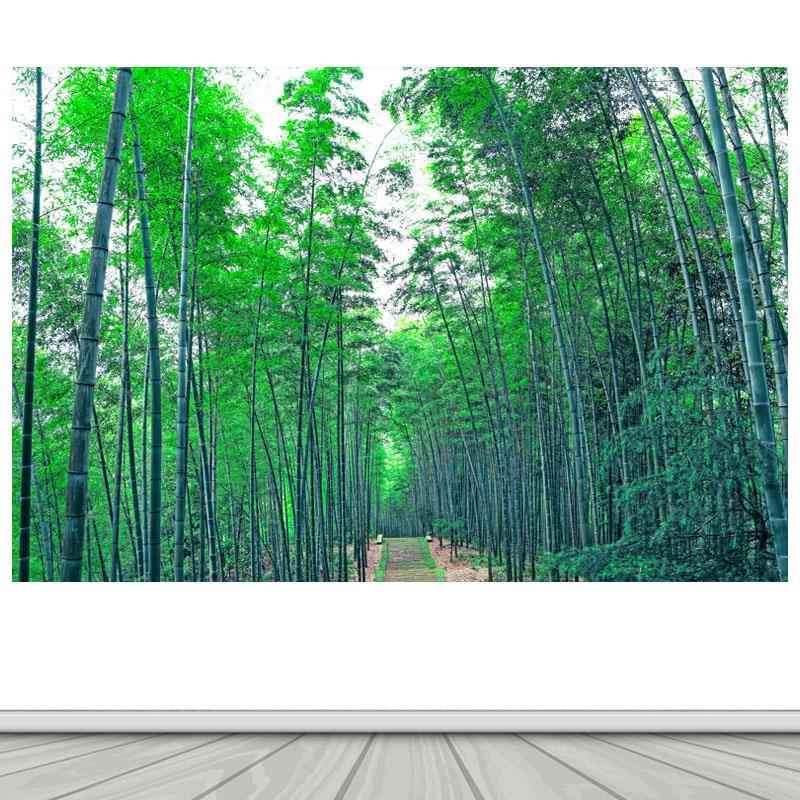 竹子竹林小路竹报平安风景墙画客厅背景墙富贵竹绿竹自粘装饰贴画