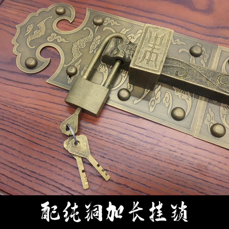 中铜式彷古黄铜兽头插老销式木门覆全门扣门栓锁IIN扣古铜门闩门