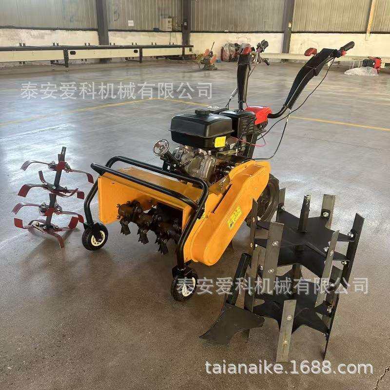 外贸汽油柴油四驱除草机小型家用开荒农用手推耕地微耕机旋耕松土
