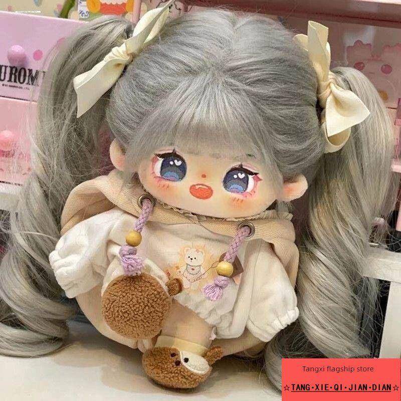棉花娃娃娃娃头发假发马尾长发双马尾女孩20厘米棉花糖婴儿缺牙图片