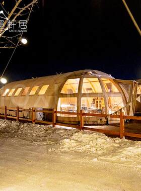 全木结构全景酒店帐篷豪华雪地球形星空营地活动帐篷出售