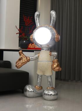 迎宾太空兔子大摆件客厅高级感家居装饰别墅酒店公司开业装饰