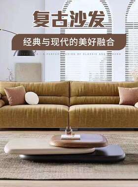 风北欧现代520极简奶油沙发式法复古户直排小型高级感雪尼尔布艺