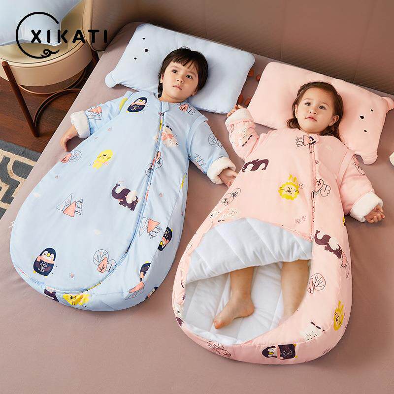 婴儿睡袋秋冬款新生儿宝宝春秋恒温儿童冬季加厚防寒防踢被