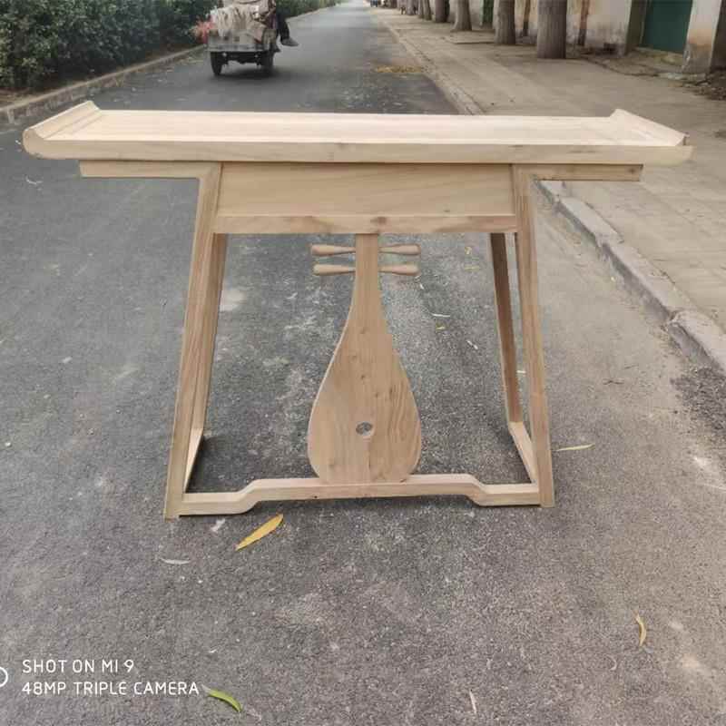 新中式玄关桌台白茬条案老榆木白胚全实木端景台供桌现代简约白坯