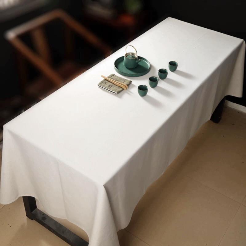 桌布会议室长方形白色简约西餐厅展会宴会高级感长方形加宽桌布