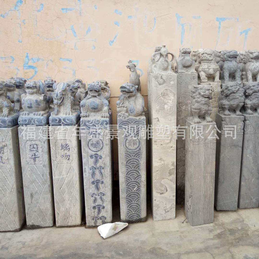 中式仿古拴马桩生肖貔貅麒麟拴马柱别墅室内外装饰雕塑石雕老物件
