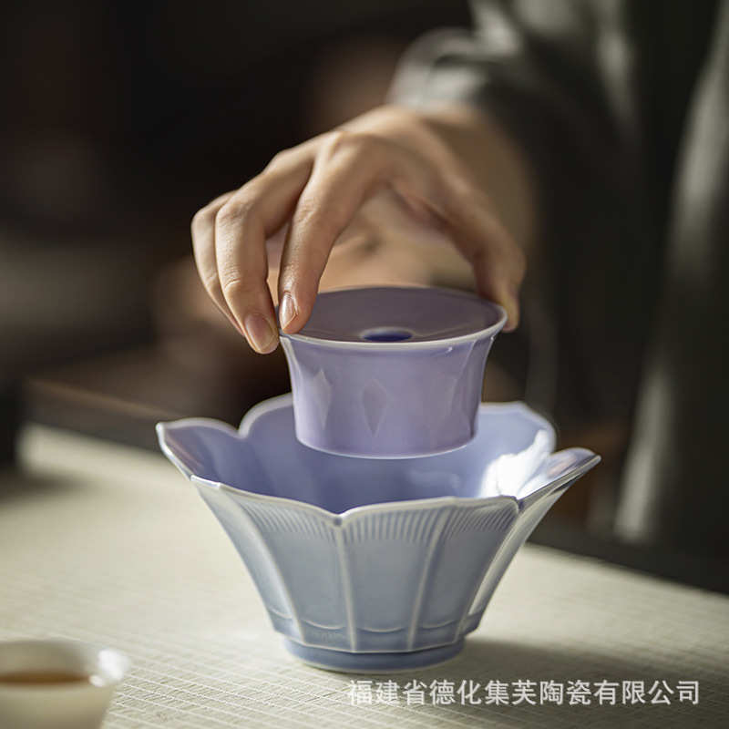 中式茶壶茶承托盘复古建水蓄水壶垫莲花壶承陶瓷干泡盘台功夫茶具