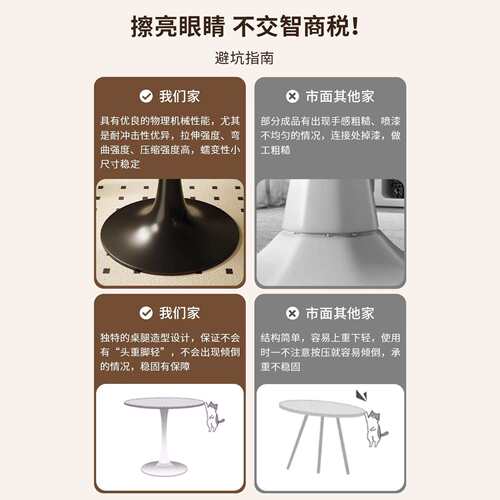 休闲洽谈桌小圆桌家用圆形餐桌吃饭桌子阳台奶茶店咖啡桌茶几边几