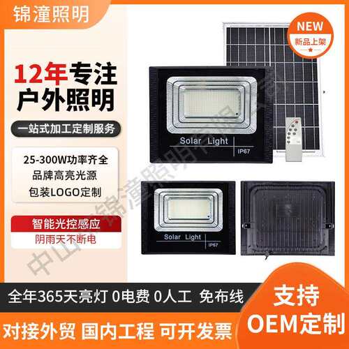 太阳能投光灯户外防水智能感应家用惠民款聚宝盆投光灯泛光灯跨境