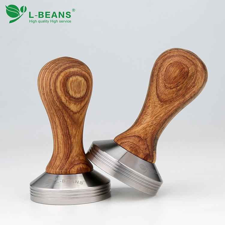 L-BEANS酸枝木带刻度压粉锤不锈钢咖啡压粉器58mm酸枝木压粉器