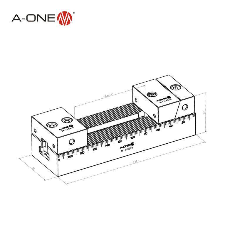 A-ONE零点定位装夹系统220型零点虎钳 工件夹持工具机床虎钳夹具