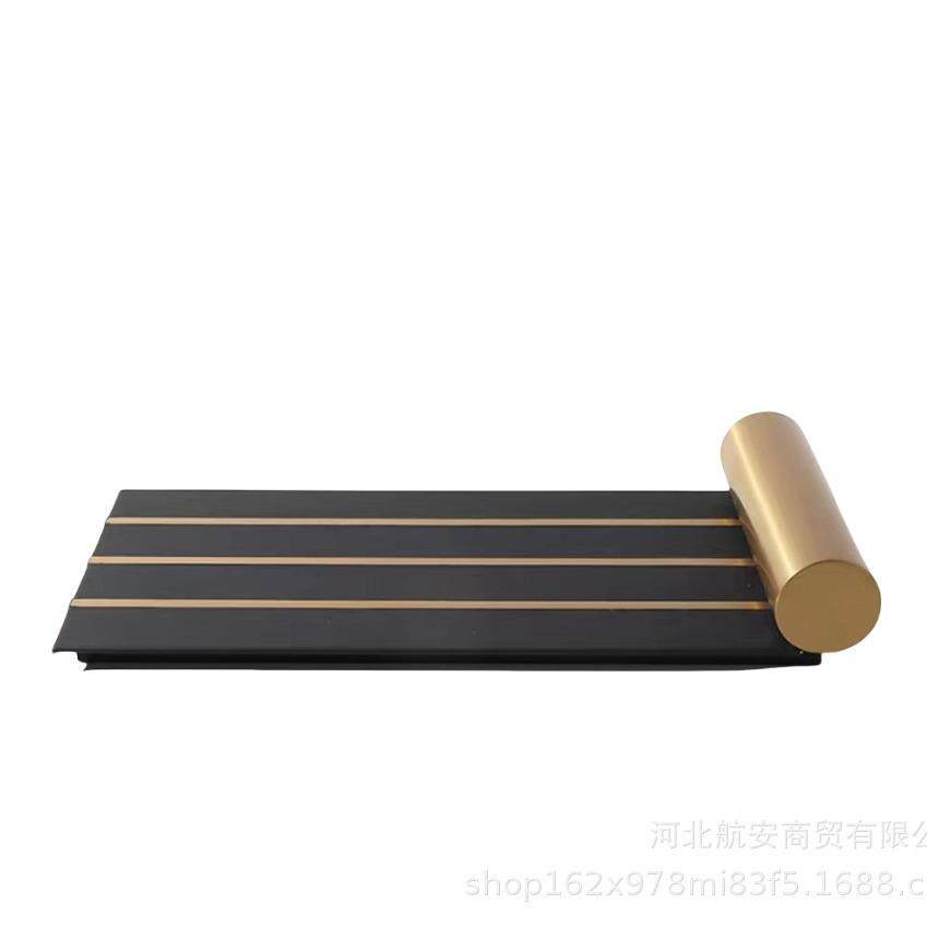 现代简约创意金属皮革托盘收纳盘装饰盘样板房售楼处餐桌茶几托盘
