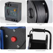 德国精装 进口移动电缆盘线盘电线空盘带线加长30收卷线器50米插线