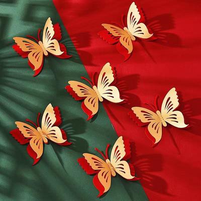 立体金色小蝴蝶婚房装饰创意浪漫婚礼卧室客厅布置小配件墙贴配饰