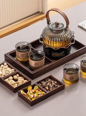 围炉煮茶壶花茶套装下玻茶午水果泡CYI茶家用蜡烛台茶炉璃茶具