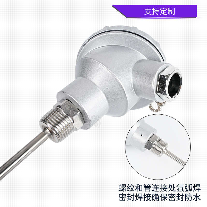 WZP-231防水接线盒测温探头K热电偶Pt100热电阻 一体化温度变送器