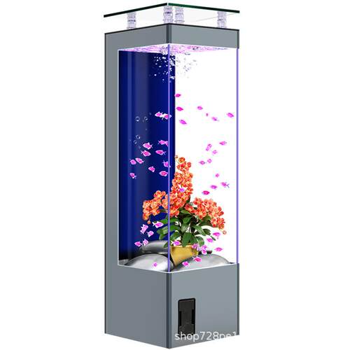 2025新款鱼缸客厅小型电视柜旁鱼缸生态水族箱免换水