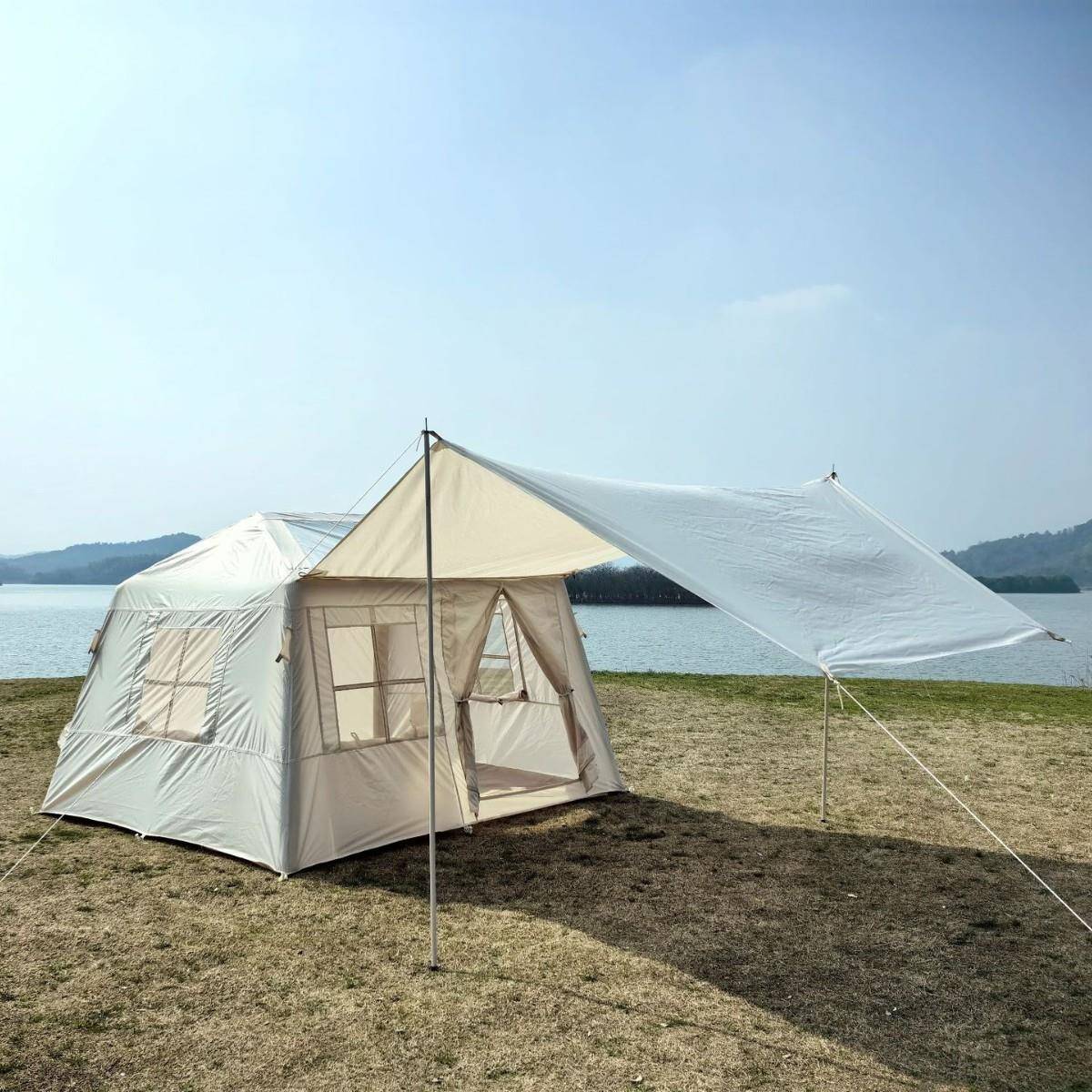 KL小屋脊充气帐篷户外露营便携式折叠野营过夜野外装备全套防雨