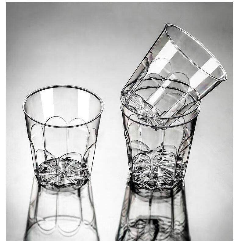 一次性杯子加厚加硬航空杯耐高温茶水杯透明饭店硬塑料商用1000祇