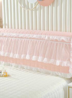 订床全F96888M5可包蕾丝欧式棉床头套头罩公主风夹防尘罩木皮床布