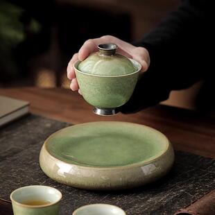 苍翠烧壶承小型干泡盘盖碗茶壶垫壶托储水小茶台功夫茶具茶道零配