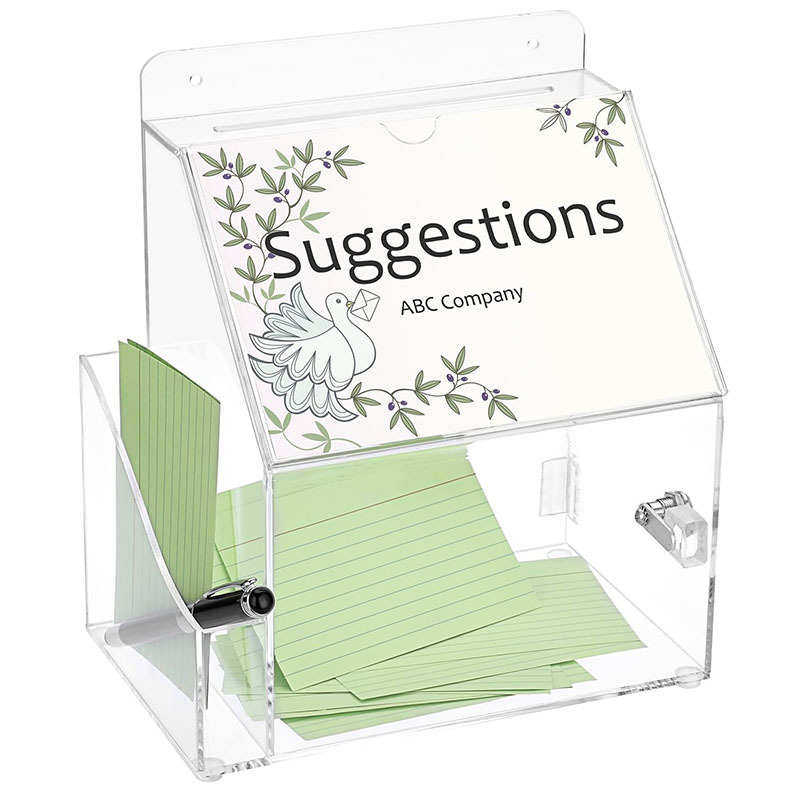 跨境热销款亚克力投票箱 捐款箱 信件箱透明选举箱带锁零钱储蓄盒