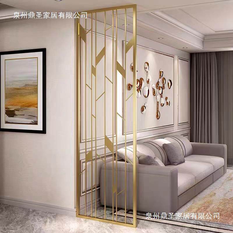 新中式铁艺屏风不锈钢隔金断属屏fr-62风客厅现代铁玄餐厅关艺屏