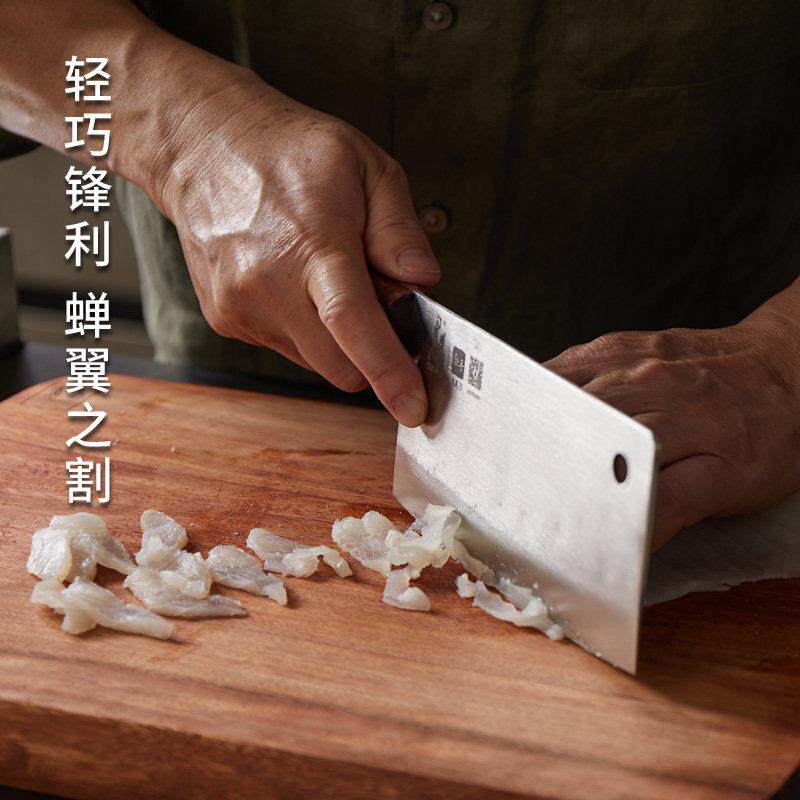 拿铁铁器手工锻打女士菜刀文武双刀家用厨房刀具套装切菜砍骨刀