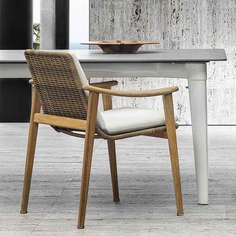 户外小阳台飘窗桌椅小茶几现代简约户外藤编沙发椅庭院休闲木餐桌