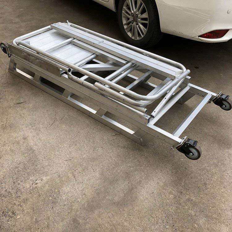仓库移动平台理货梯可拆卸折叠登高梯带轮可移动式登高作业登高车