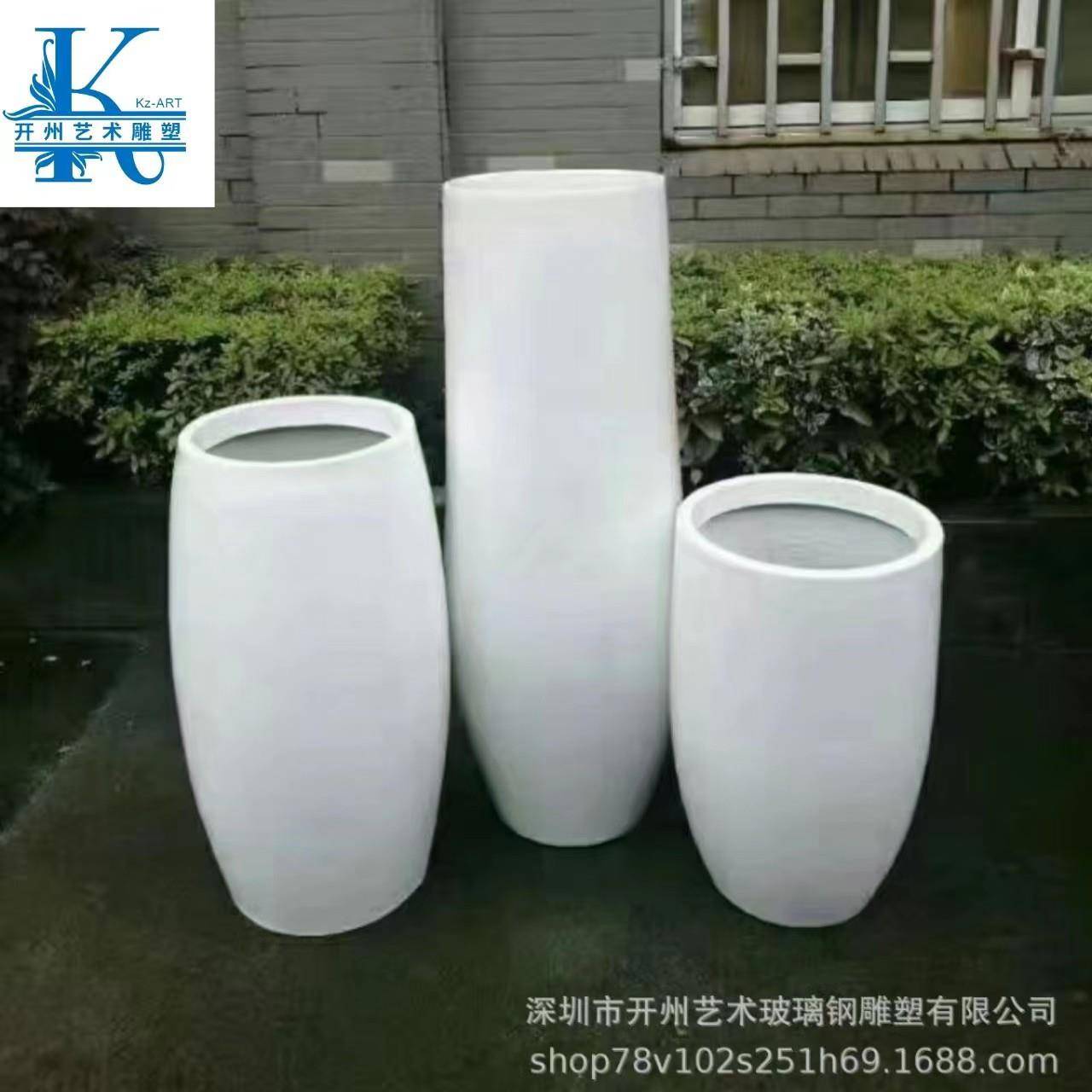 大型商场玻璃钢美陈装饰花盆创意公共休息区圆形组合花钵公园摆件