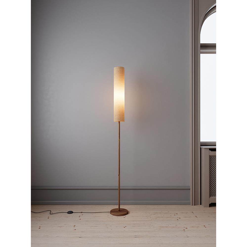 黑胡桃木落地灯 现代客厅实木立式台灯 卧室简约时尚布艺灯罩灯具