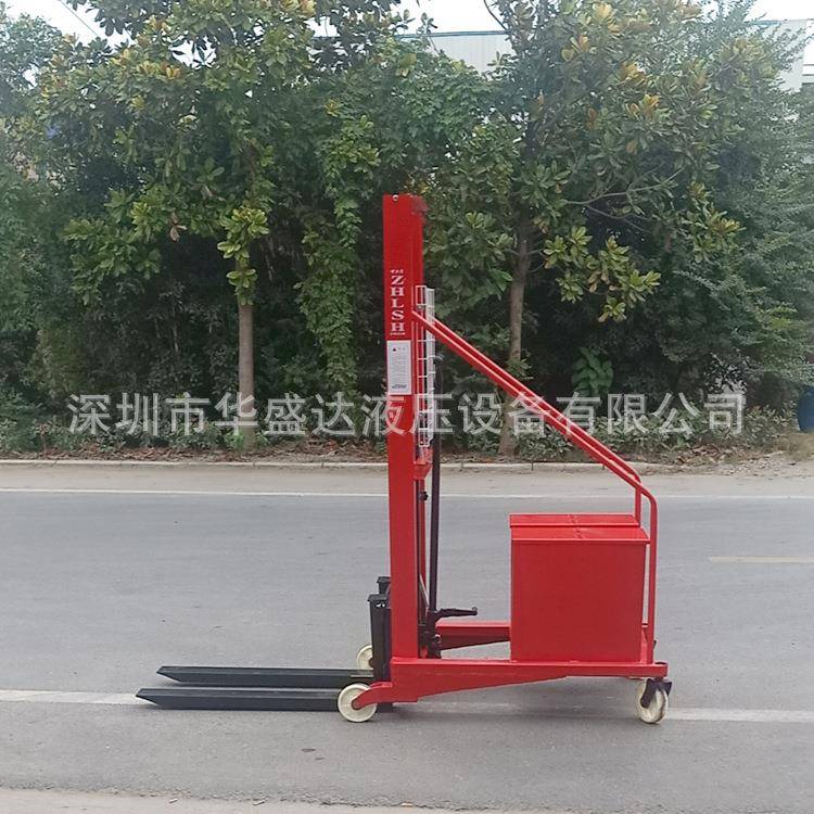 配重式腿手动堆高车无前腿液压升高托盘搬运叉车液压堆垛机