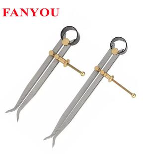 凡莜 自产纯铜配件扁腿弹簧内卡规 划线规 圆规 间距规内卡钳分规