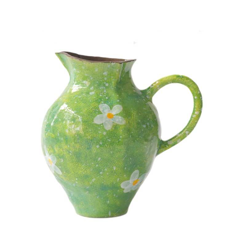 景德镇陶瓷花瓶手绘雏菊花瓶水培插花客厅桌面装饰摆件