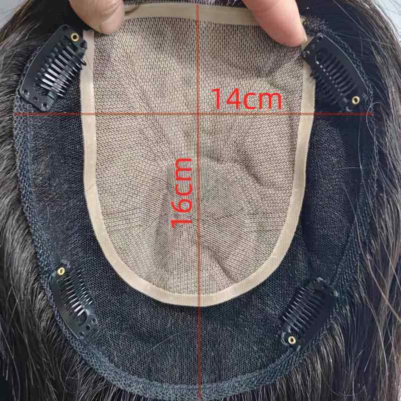 正品许发昌手假发全织真发大面U型递针+瑞士网头顶积补片轻薄随意