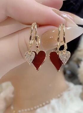 Unique heartshaped pendant earringsplated with 925 silver
