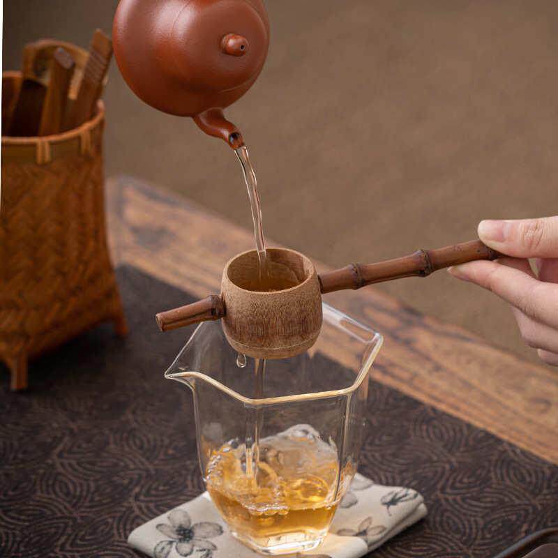手工竹编六君子茶筒 复古大漆收纳筒笔筒 茶则茶针茶夹茶道零配件