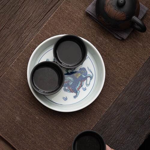 壶承干泡台复古青花养壶垫中式茶承壶托陶瓷茶点盘盖碗底功夫新款