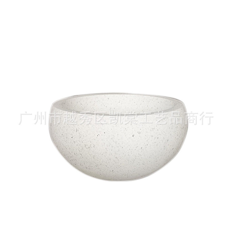 简约圆碗形花岗岩色玻璃钢装饰花盆商场酒店展厅落地园艺花艺摆件