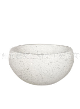简约圆碗形花岗岩色玻璃钢装饰花盆商场酒店展厅落地园艺花艺摆件